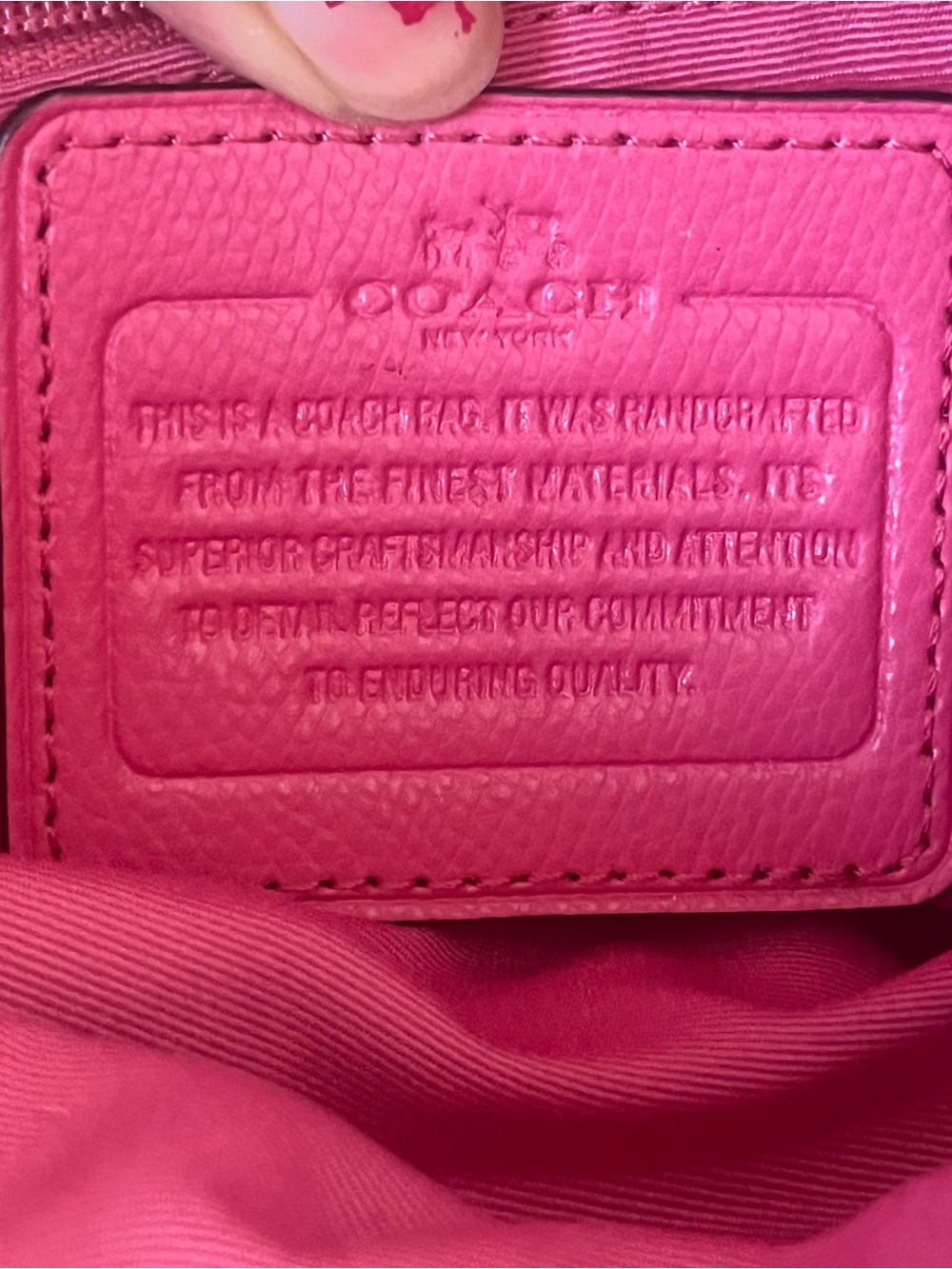 Coach Hot Pink Leather Shoulder Bag with Gold Hardware - Picture 3 of 5
